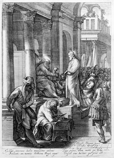 Christ before Pilate, engraved by Nicolaes Braeu by Jacopo Robusti Tintoretto